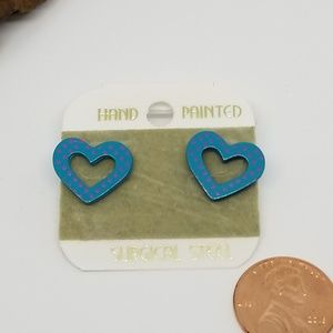 💥3for15!💥Vtg Heart 80's Earrings New Old Stock!